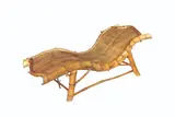 Untitled by 1970’s Divan Created From a Single Split Pole of K, solid brass tacks attach 51 strips of solid bamboo to the sinuous surface, sold Mar 2020