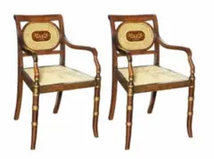 A Pair Chairs, Untitled, narra and rattan
