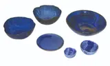 Ej Espiritu, Six Pieces of Blue Glazed Pottery