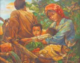 R. Rosete, Family, mixed media