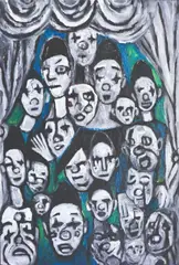 Dranreb Belleza, Faces, acrylic on canvas