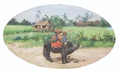 Ramón Martínez, Manila, mixed media on board