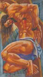 Danny Santiago, Crucifixion, pastel on paper