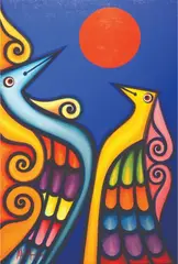 Sarimanok by Abdulmari Imao, acrylic on canvas, sold Jan 2020