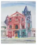 F.B. Concepcion, Quiapo Church, watercolor on paper