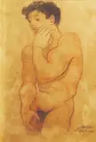 Male Figure by José T. Joya, pastel on paper, sold Jan 2020