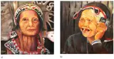 Lou Cabrera, a) Tribe Woman 
b) Chieftain’s Wife (Kayak Tribe, West Kalimantan, Indonesia), oil on canvas
