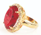 Solo Ruby Ring with Diamonds, Untitled