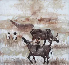 Untitled by Paco Gorospe, oil on canvas, sold Oct 2019