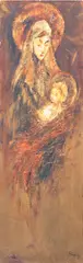 Serafin Serna, Mother and Child, oil on canvas