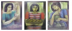 Fruits 1 , 2 , 3 by Xavier Martínez, pastel on paper, sold Jul 2019