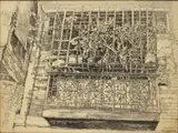 Balcony 2 by Antonio Doctor Garcia, pen and ink on paper, sold Jul 2019