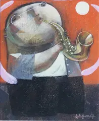 Untitled by Roel Obemio, oil on canvas, sold Jul 2019