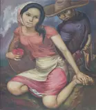 Jose Blanco, Lovers, oil on canvas