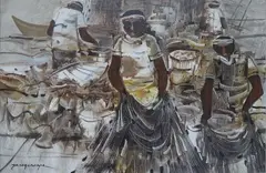 Harvest by Paco Gorospe, oil on canvas, sold Jul 2019