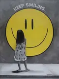 Armenius Leynes Aralar, Keep Smiling, acrylic on canvas