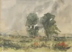 Parañaque by Lino Severino, watercolor on paper, sold Apr 2019