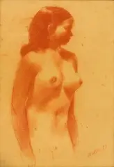 Nude by Cesar Legaspi, charcoal on paper, sold Apr 2019