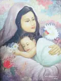 German Icarangal, Mother and Child, oil on canvas