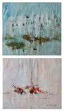 Oscar Zalameda, a.) Untitled 1 b.) Untitled 2, Mixed media