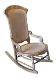 Small rocking chair, Untitled, Tanguile with bone inlay