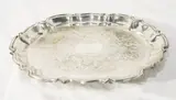 Silver oval tray with stand, Untitled