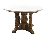 Round table, Untitled, Molave with marble top