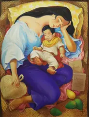 Jovit, Mother and Child, oil on canvas