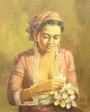 Jose B. David, Portrait, oil on canvas
