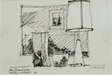 Hotel Mirror by Mauro Malang Santos, pen and ink on paper, sold Jan 2019