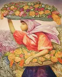 Isabelo M. Quiles, Flower Vendor, mixed media on paper