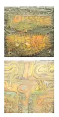 Raul Isidro, a.) Aqua Direction b.) Route to Orange, metal etching and acrylic
