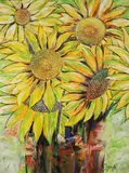 Solomon Capili, Untitled (Sunflowers), oil on canvas