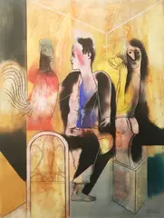 Marcel Antonio, Ode to the Muse, conte and pigment on paper