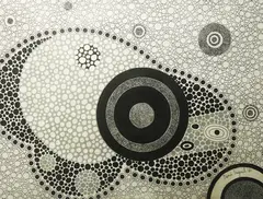 Untitled by Nena Saguil, pen and ink on paper, sold Oct 2018