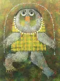 Untitled by Modern Pop Art Painting by Estrella, oil on canvas, sold Oct 2018
