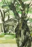 Dani Sibayan, Paco Park, watercolor on paper