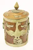 Japanese School by A finely carved container with a phoenix motif, Gilded brass, sold Oct 2018