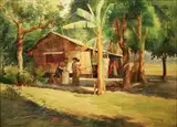 J. Valerio, The Family, watercolor on paper