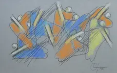 Diaphanous by Romulo Olazo, soft pastel on canson paper, sold Jul 2018