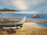 Pete Castañeda, Summer’s Silvery Sheen, acrylic on canvas