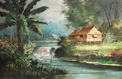Jd Castro, Barrio Scene, oil on canvas