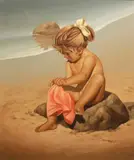 Cesar Amorsolo, Child, oil on canvas