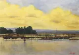 Victor Sison, Laguna de Bay, acrylic on paper