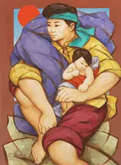 Robert Robbie Nubla, Father and Son, oil on canvas