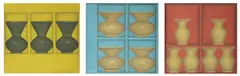 Nikulas Lebajo, a.) Three Jars  b.) Four Jars c.) Six Jars, oil on canvas