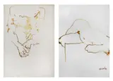 Benedicto Cabrera, a.) Untitled/Hands b. b.) Nude, watercolor on paper