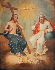 Holy Trinity by Philippine School, Oil on Canvas, sold Oct 2017