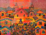Kaarawan ni San Isidro Salvador by Manuel Baldemor, Mixed media on canvas, sold Oct 2017