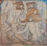 Jeff Dizon, Pieta, Mixed media on canvas